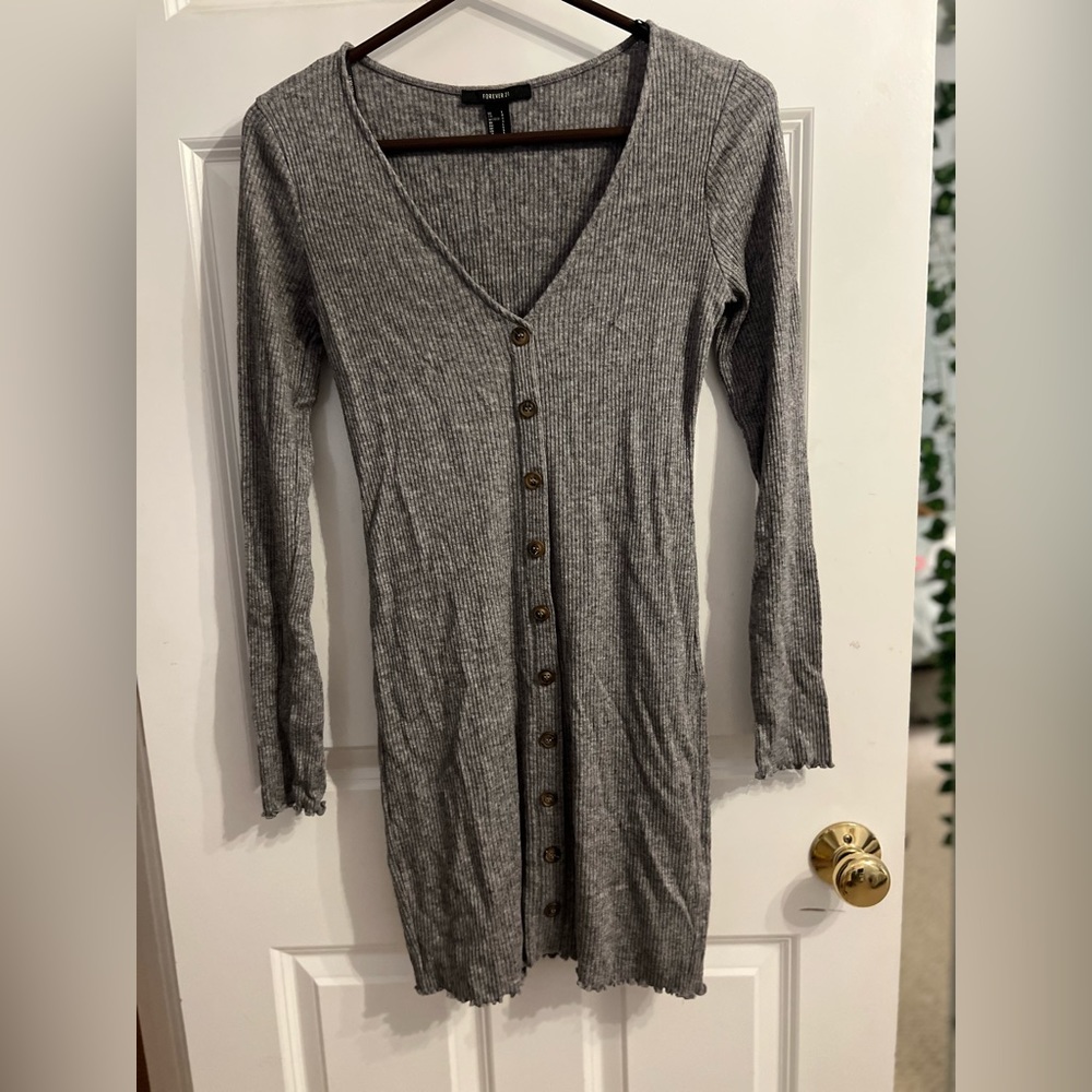 Gray knit soft dress